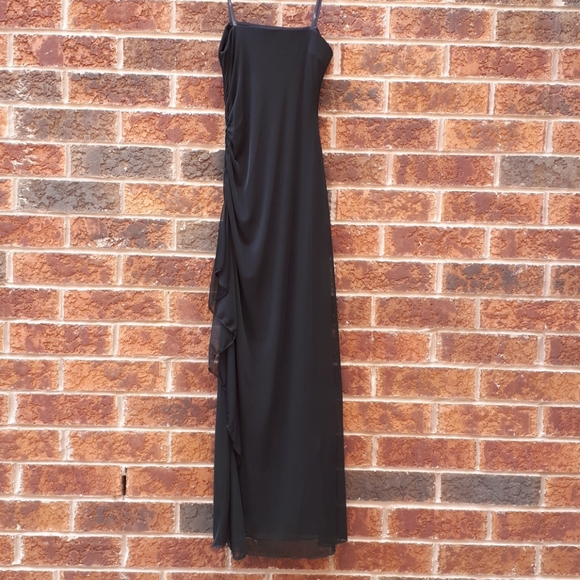 Algo Petite Black Strapless Floor Length Dress - Picture 2 of 4